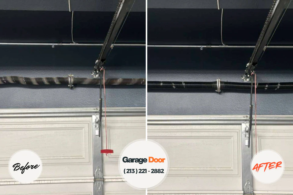 Before and after: garage door repair Castlewood, VA